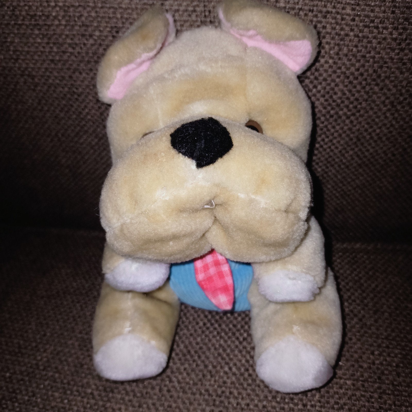 Frits struis, hondje, blauw rib buik, stropdas., Kinderen en Baby's, Speelgoed | Knuffels en Pluche, Overige merken, Zo goed als nieuw