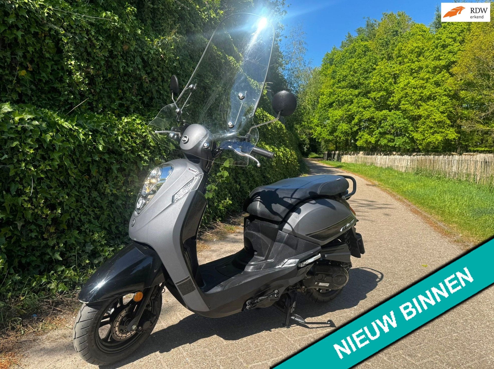 SYM Mio 50i Mat Grijs Windscherm BETAAL met in3, Mio, 49 cc, S, Benzine