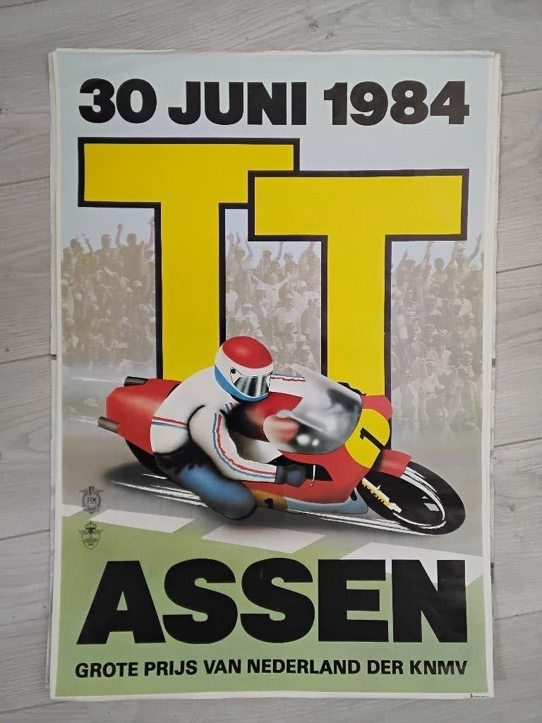 TT assen poster 1984, Verzamelen, Ophalen of Verzenden, Gebruikt, Motoren