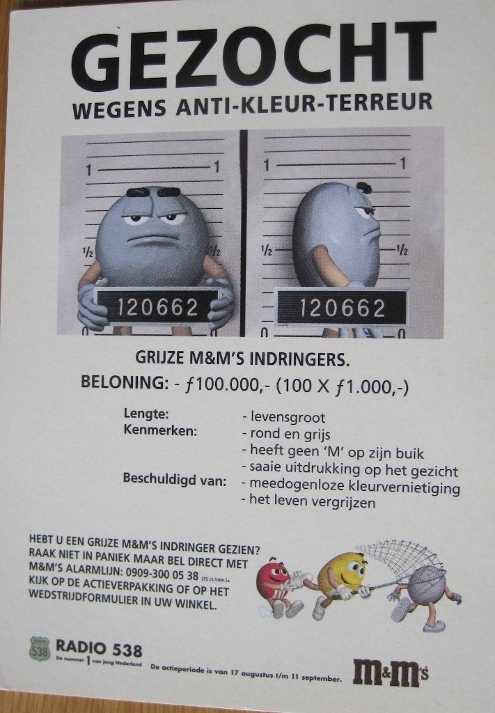 Boomerang - Gezocht M & M's in het grijs - p17-98 - nieuw, Verzenden, 1980 tot heden, Ongelopen, Overige thema's