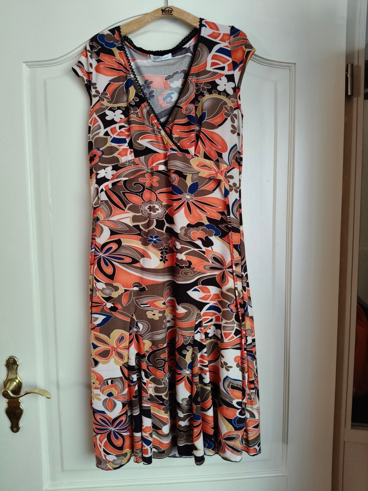 Believe  jurk met bloemenprint, maat M, Kleding | Dames, Believe, Oranje, Gedragen, Onder de knie