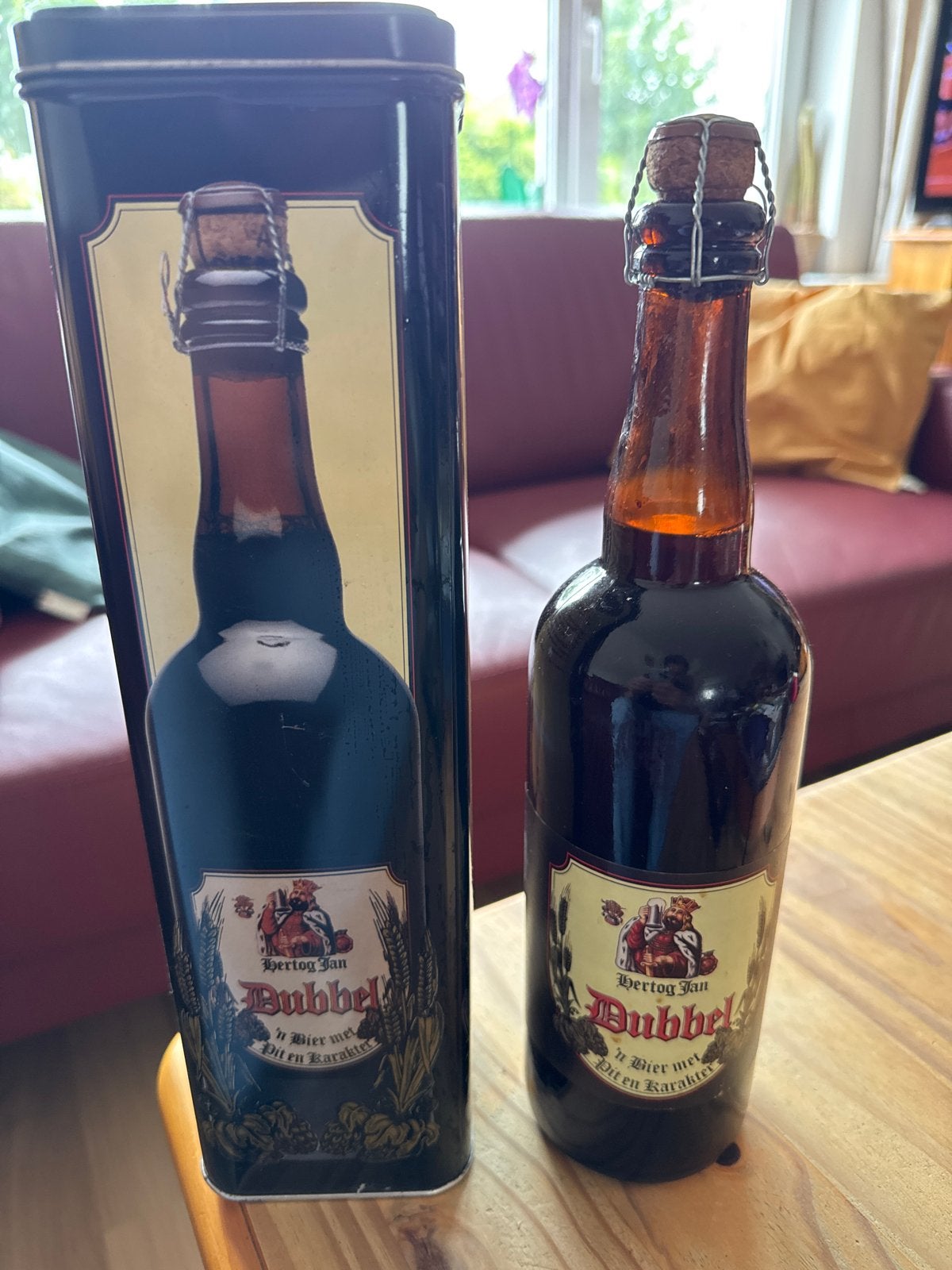 Hertog Jan Dubbel 1991 in  Blikken Koker - Zeldzaam!, Verzamelen, Ophalen of Verzenden, Zo goed als nieuw, Overige, Overige merken