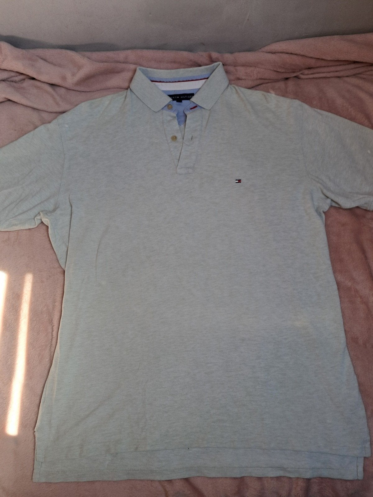 Tommy Hilfiger Polo Shirt - Lichtgroen - Maat XL, Kleding | Heren, Tommy Hilfiger, Maat 56/58 (XL), Ophalen of Verzenden, Gedragen