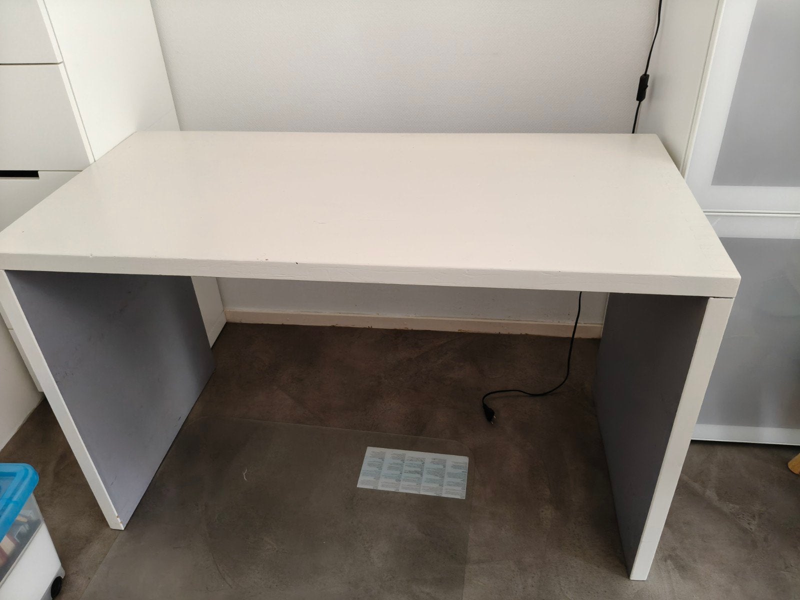 Wit bureau/ werkblad massief hout, Ophalen, Gebruikt