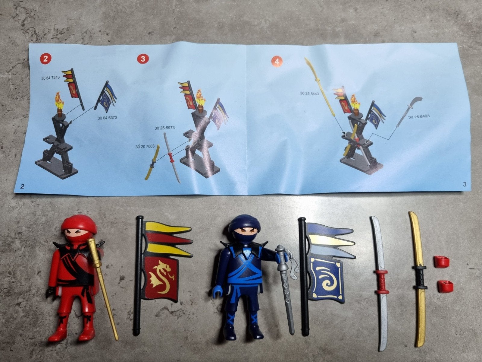Playmobil 5629 - NINJA SET (RODE EN BLAUWE NINJA MET WAPENS), Losse onderdelen, Ophalen of Verzenden, Zo goed als nieuw, Knights