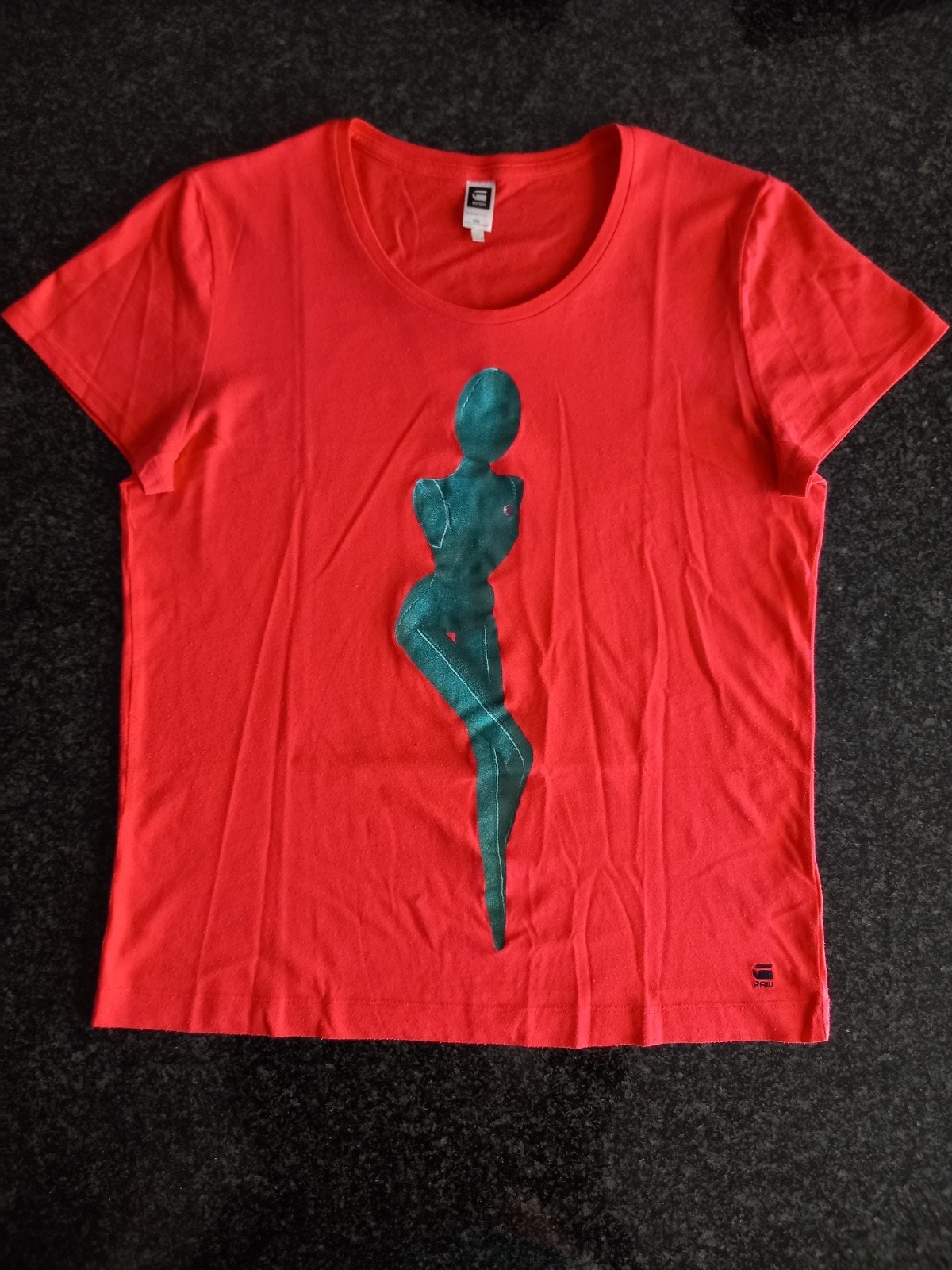 G-star Raw T-shirt logo design rood mt L goed voor 2e ronde, Maat 42/44 (L), Ophalen of Verzenden, G-STAR RAW, Korte mouw