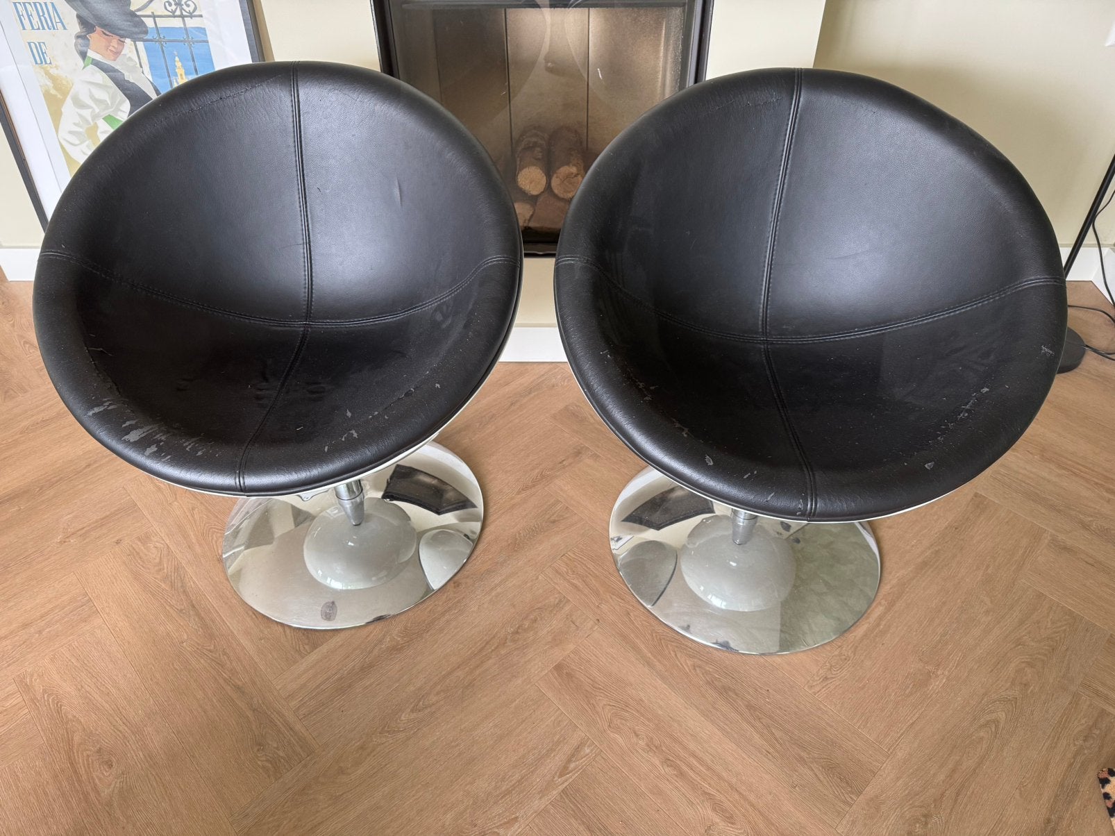 Space Age Kuipstoeltjes, Ophalen, Kunststof, Gebruikt, Twee