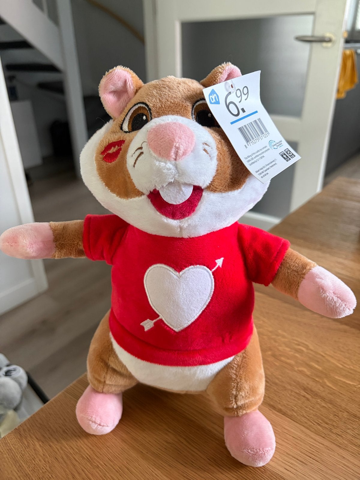 Albert Heijn Hamster Knuffel Valentijn met Hartje, Albert Heijn, Hamster, Nieuw, Ophalen of Verzenden
