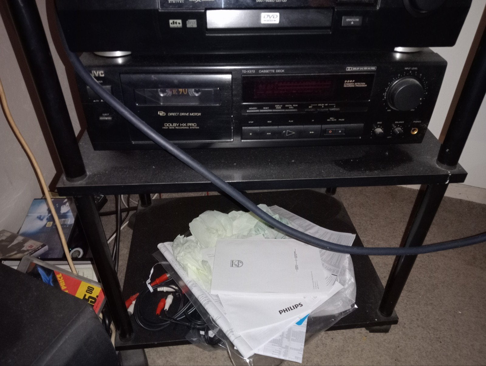 JVC TD-V572 Cassettedeck - Direct Drive Motor, Dolby HX Pro, Audio, Tv en Foto, Cassettedecks, Ophalen, Enkel, JVC, Tiptoetsen