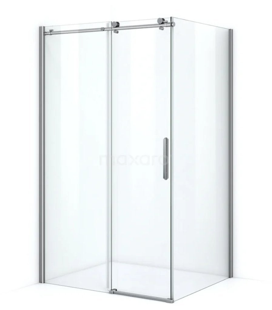 douchecabine 110x100 cm, schuifdeur, Ophalen, Zo goed als nieuw, Chroom, Douche