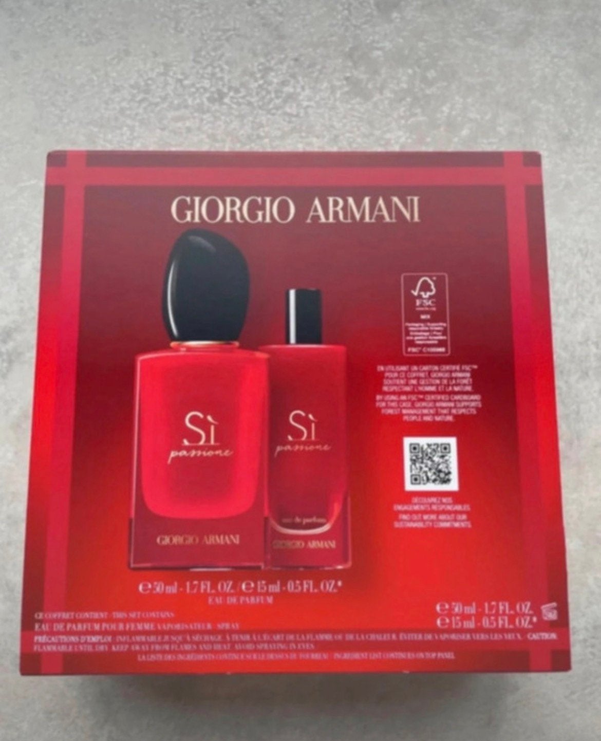 Giorgio Armani Si passione 50ml en 15ml eau de parfum set, Ophalen of Verzenden, Nieuw