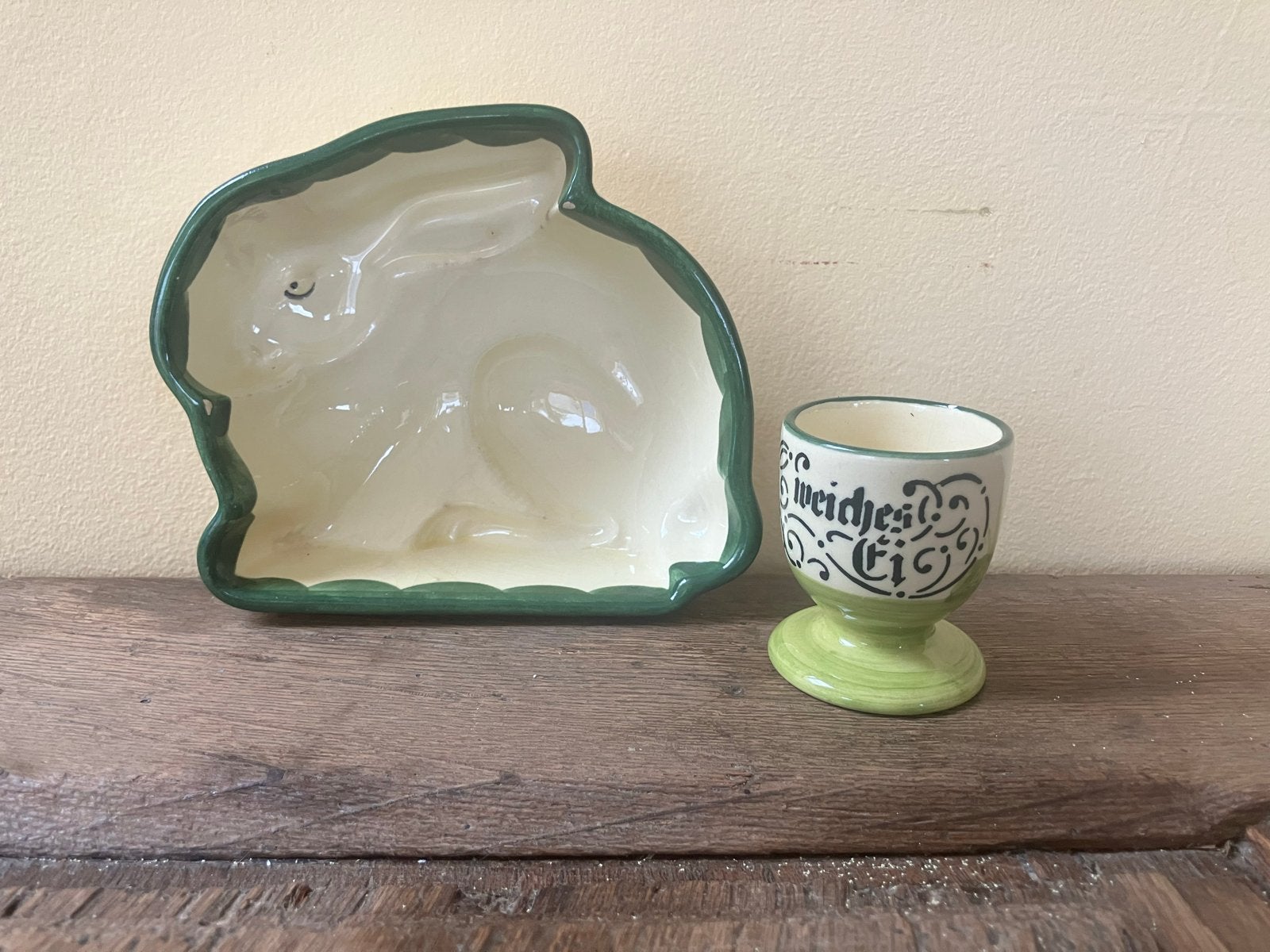 Vintage Kip en Haan puddingvorm en eierdopje, Zeller Keramik, Antiek en Kunst, Ophalen of Verzenden