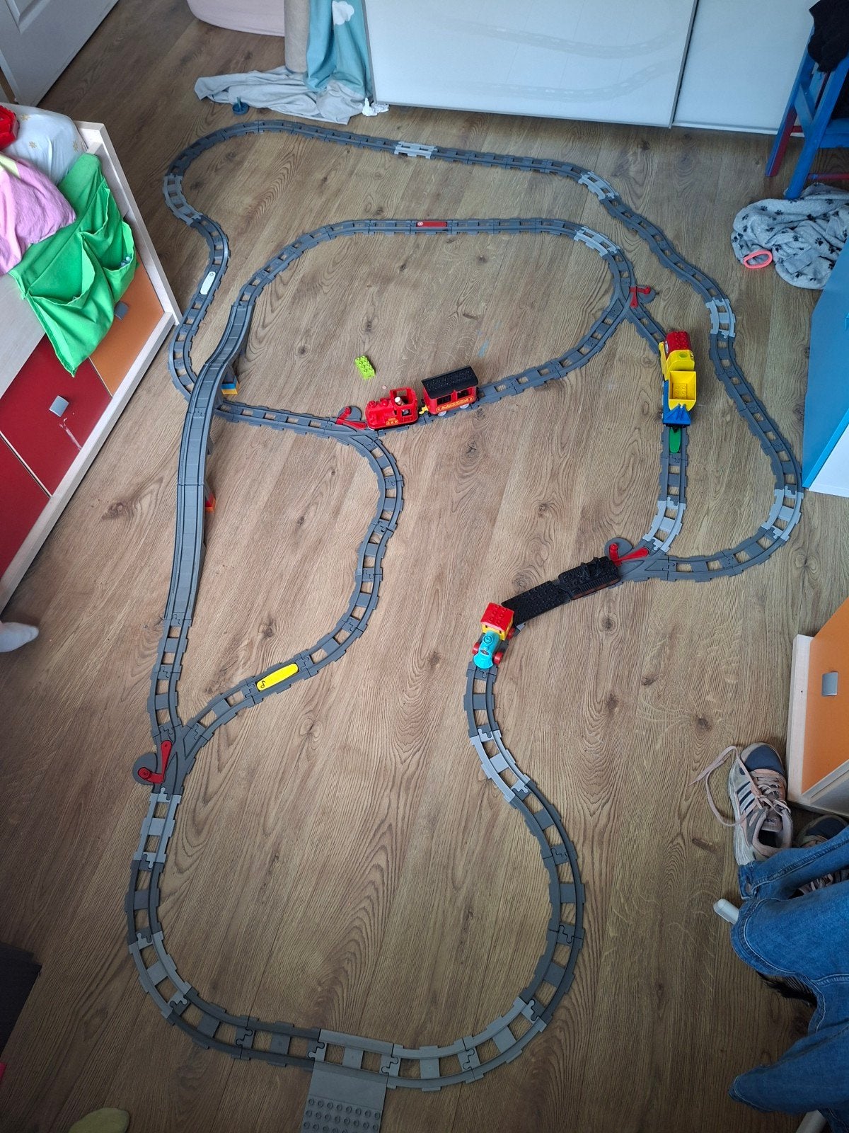 Grote Lego Duplo Treinset met veel rails, wissels en treinen, Ophalen, Overige thema's, Zo goed als nieuw, Duplo