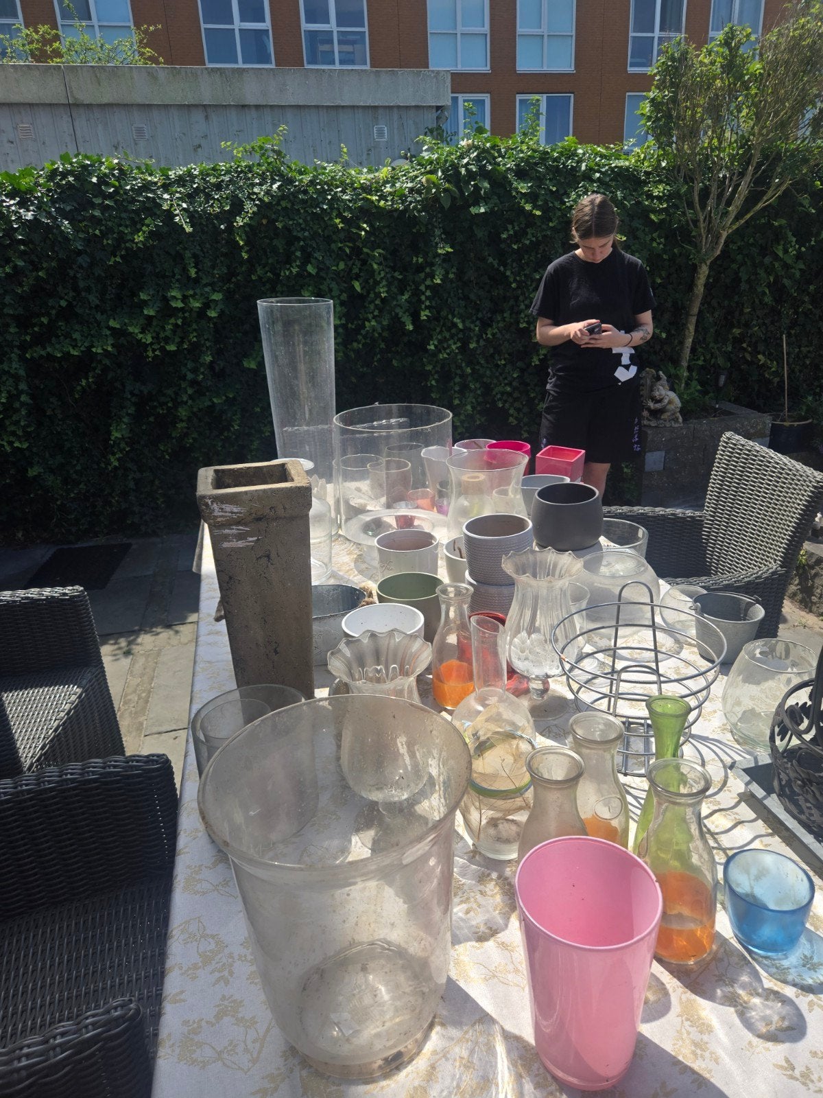 Partij vazen en potten gratis op te halen, Ophalen, Gebruikt, Meerkleurig, Glas