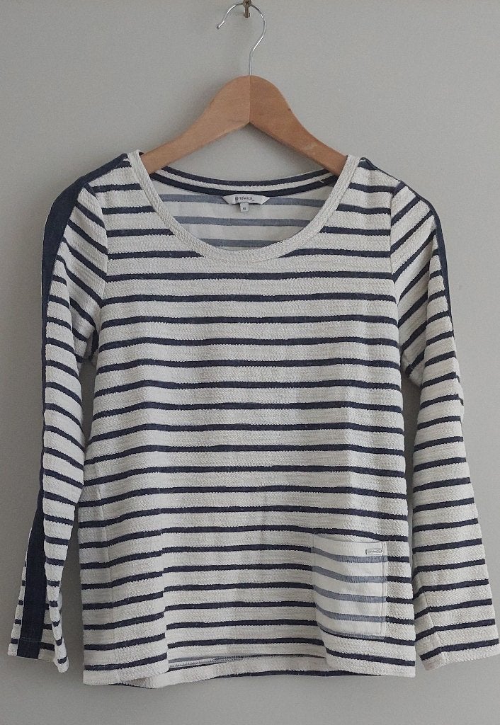 Sandwich trui gestreept (maat XS), Kleding | Dames, Truien en Vesten, Blauw, Ophalen of Verzenden, Zo goed als nieuw, Maat 34 (XS) of kleiner