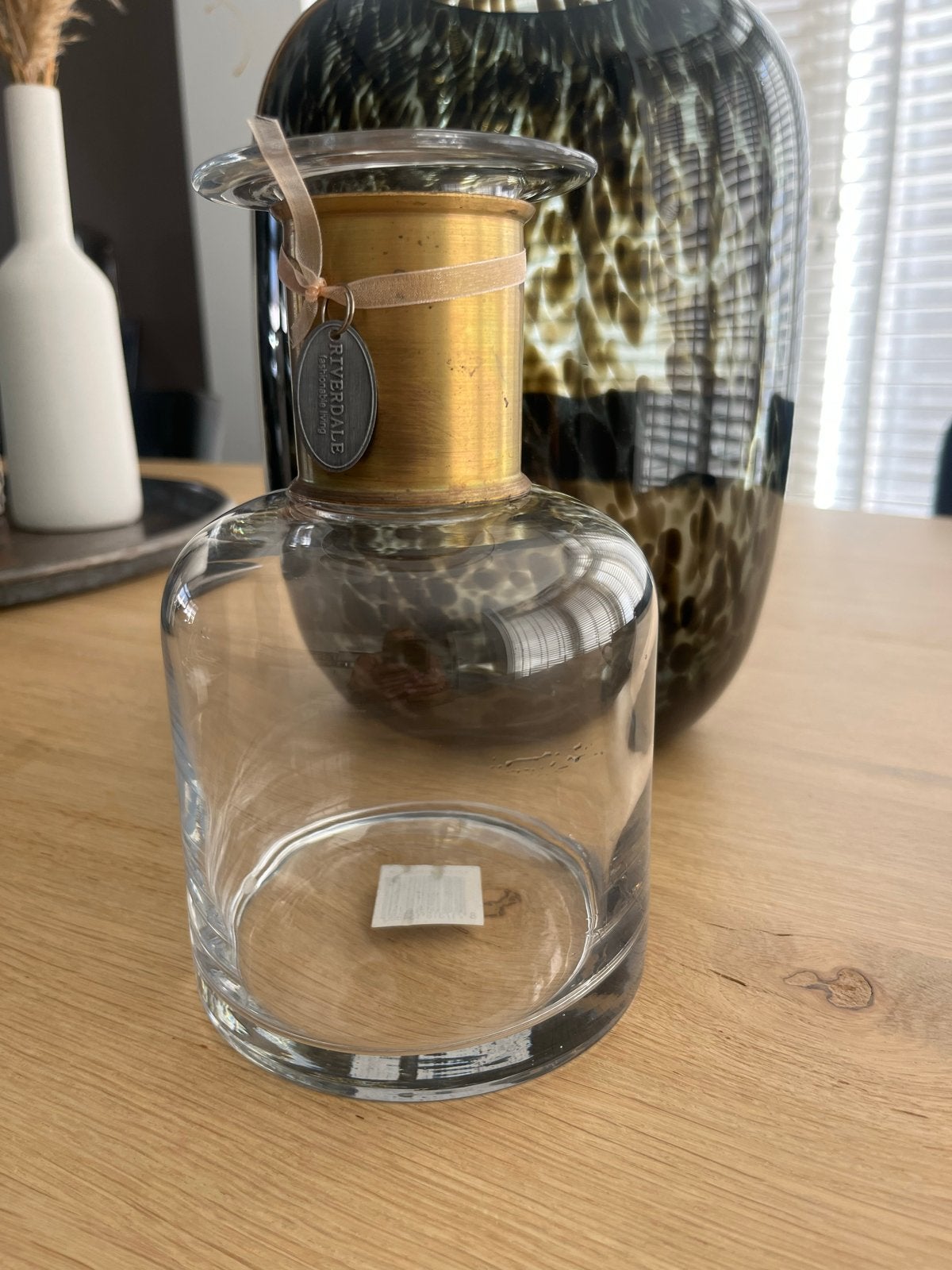 Riverdale Vaas 20cm hoog glas, Transparant, Ophalen of Verzenden, 20 cm, Glas