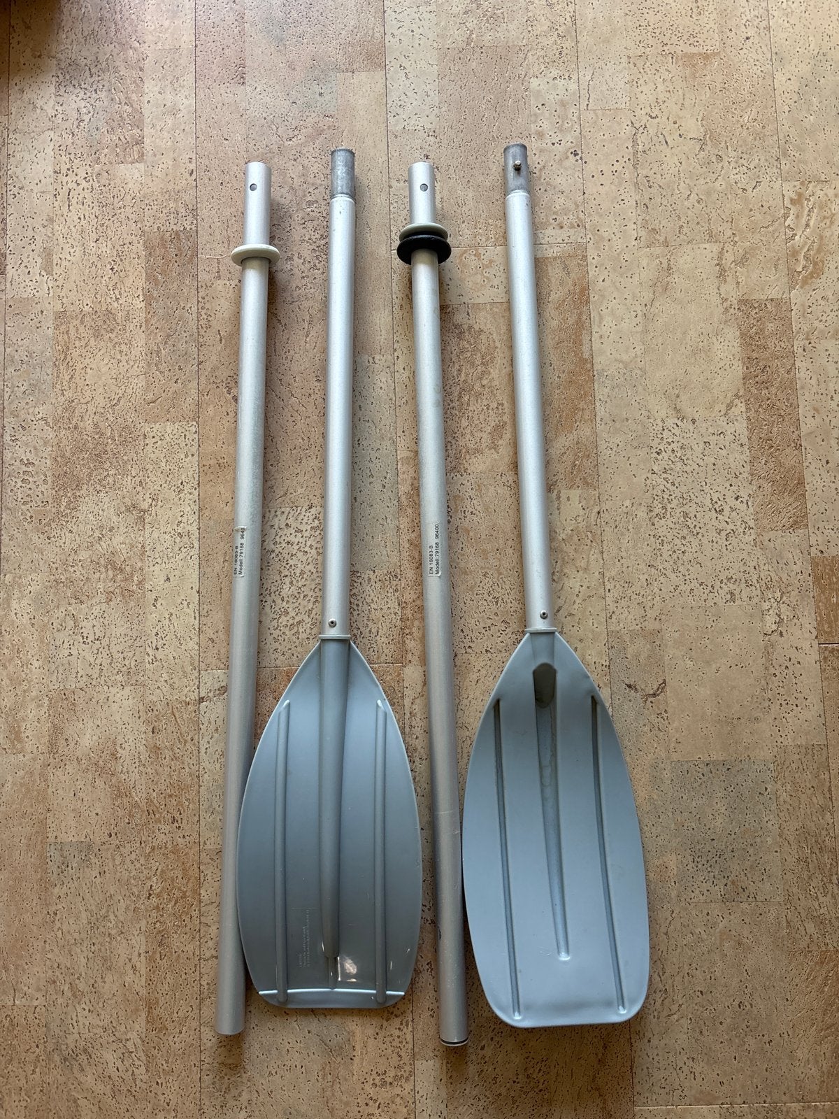 Roeispanen 153cm voor roeiboot met ringen, Watersport en Boten, Peddels, Ophalen of Verzenden, Gebruikt, Enkelbladige peddel