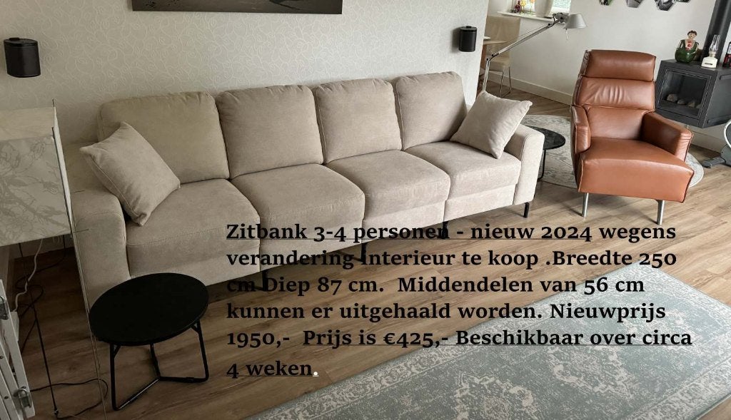 Candelas bank, zo goed als nieuw. Aankoop  2024 +garantie, Driepersoons, 75 tot 100 cm, Ophalen of Verzenden, Zo goed als nieuw