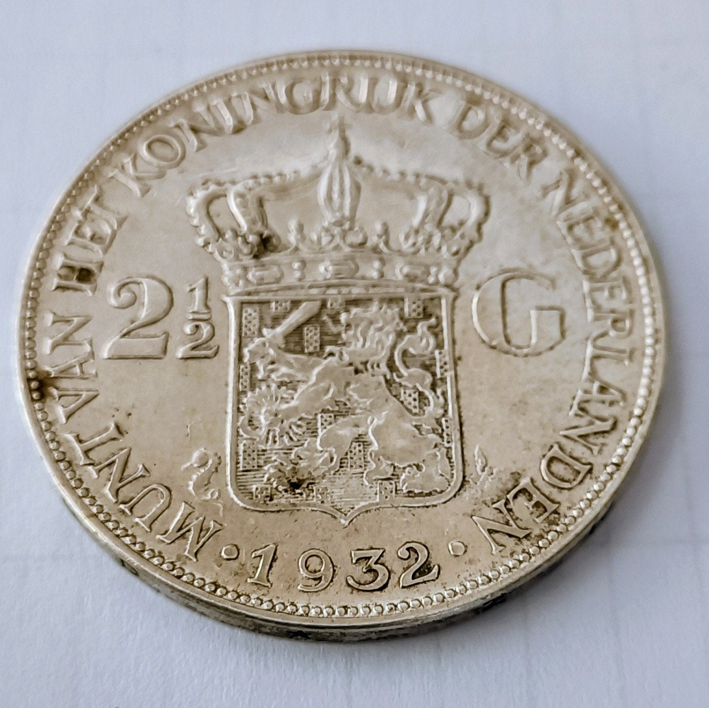Zilveren 2½ Gulden Munt Koningin Wilhelmina 1932, Ophalen of Verzenden