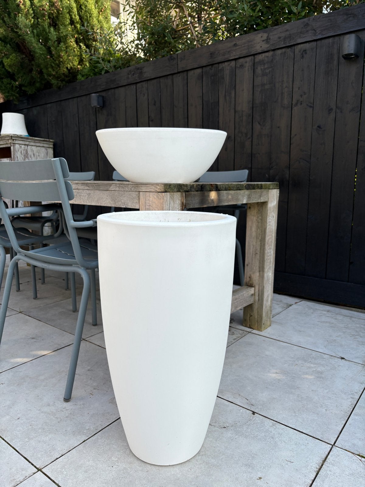 Elho Kunststof Bloempot/Plantenbak set - Wit, Ophalen, Kunststof, Gebruikt, Minder dan 60 cm