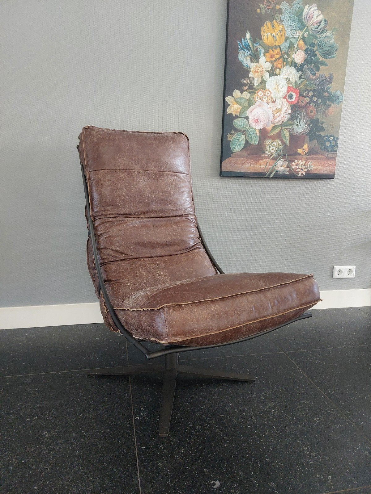 Draai fauteuil van Shabbies Amsterdam Fred de la Bretoniere, Huis en Inrichting, Fauteuils, Ophalen, 75 tot 100 cm, Zo goed als nieuw