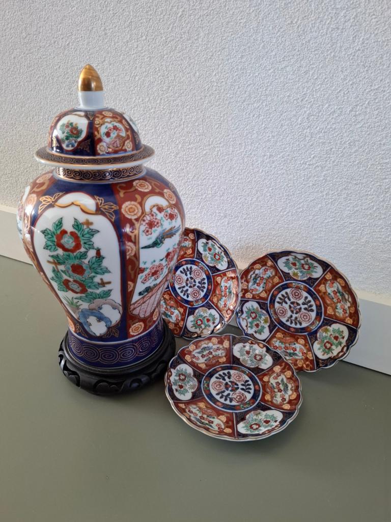 Chinese porceleinen vaas en 3 wandborden, Antiek en Kunst, Ophalen