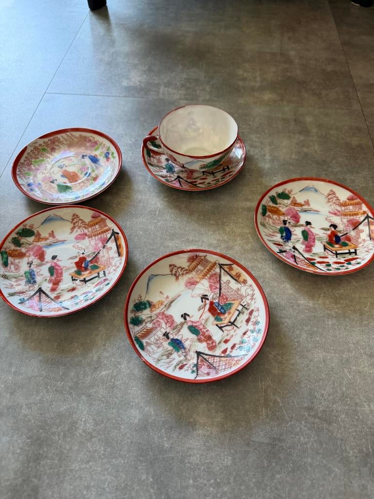 Vintage Japans Kutani 'Eggshell' Porselein – Geisha Decor, Ophalen of Verzenden