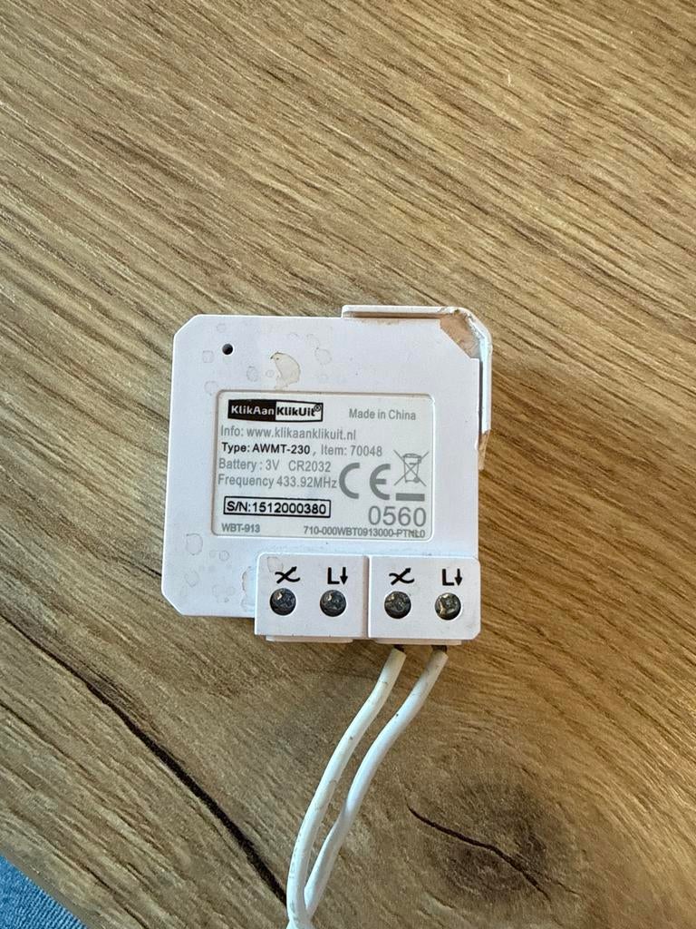 KlikAanKlikUit AWMT-230 Draadloze Wandschakelaar Module, Ophalen of Verzenden, Gebruikt, Schakelaar