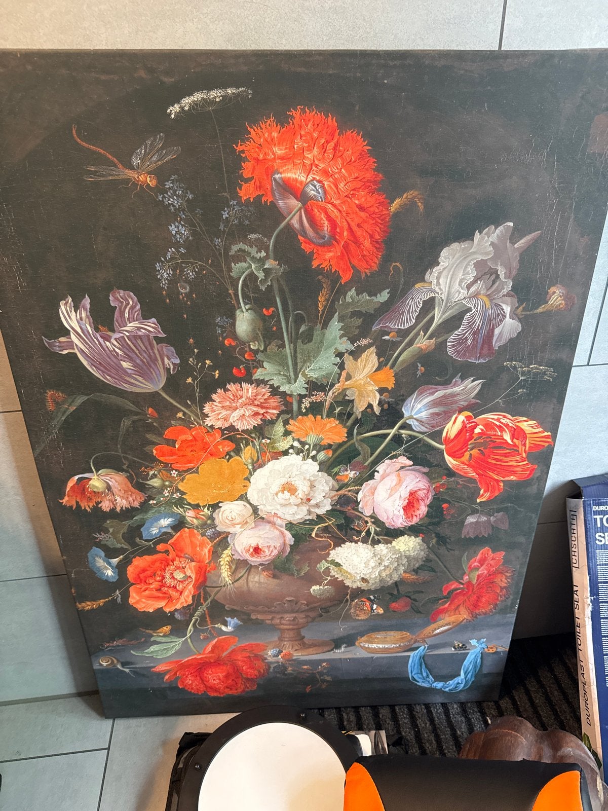 Groot bloemstilleven schilderij - Klassieke stijl, Antiek en Kunst, Ophalen of Verzenden