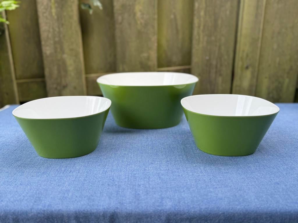 3 appelgroene Conix schalen van Mepal Rösti, Ophalen of Verzenden, Zo goed als nieuw, Groen, Schaal