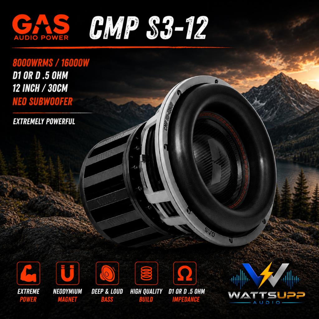 GAS Audio POWER CMP S3-12D1 12 inch subwoofer NEO 8000WRMS