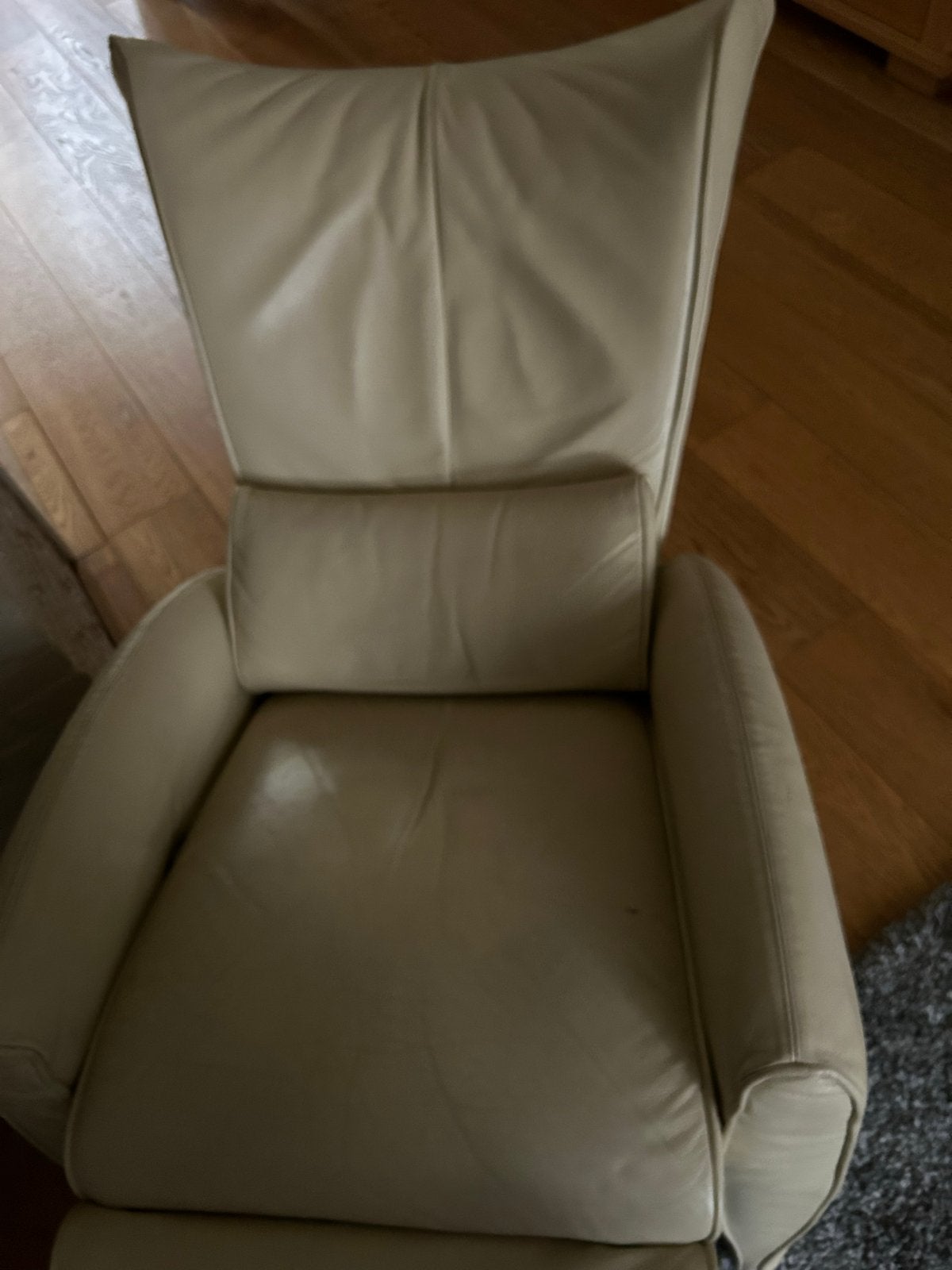 Foto 4 van Leren relaxfauteuil - Crème