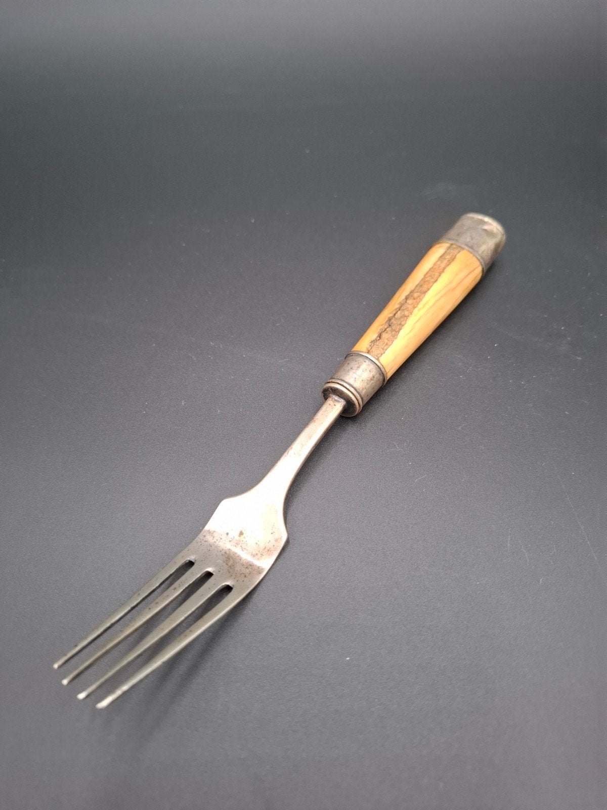 Antiek zilver vork met been handvat 835 A.J. Driessen 1901, Ophalen of Verzenden, Zilver
