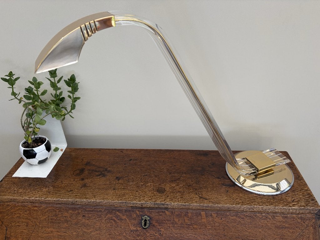 design buro lamp, Bureaulamp, Goud, Met schakelaar, Zo goed als nieuw