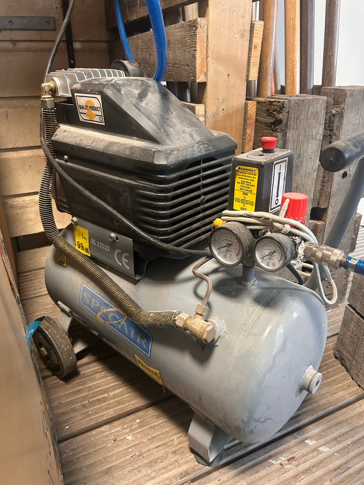 Specair HL275/25 Compressor - Goede staat, Ophalen, Gebruikt, 6 tot 10 bar, 25 tot 100 liter