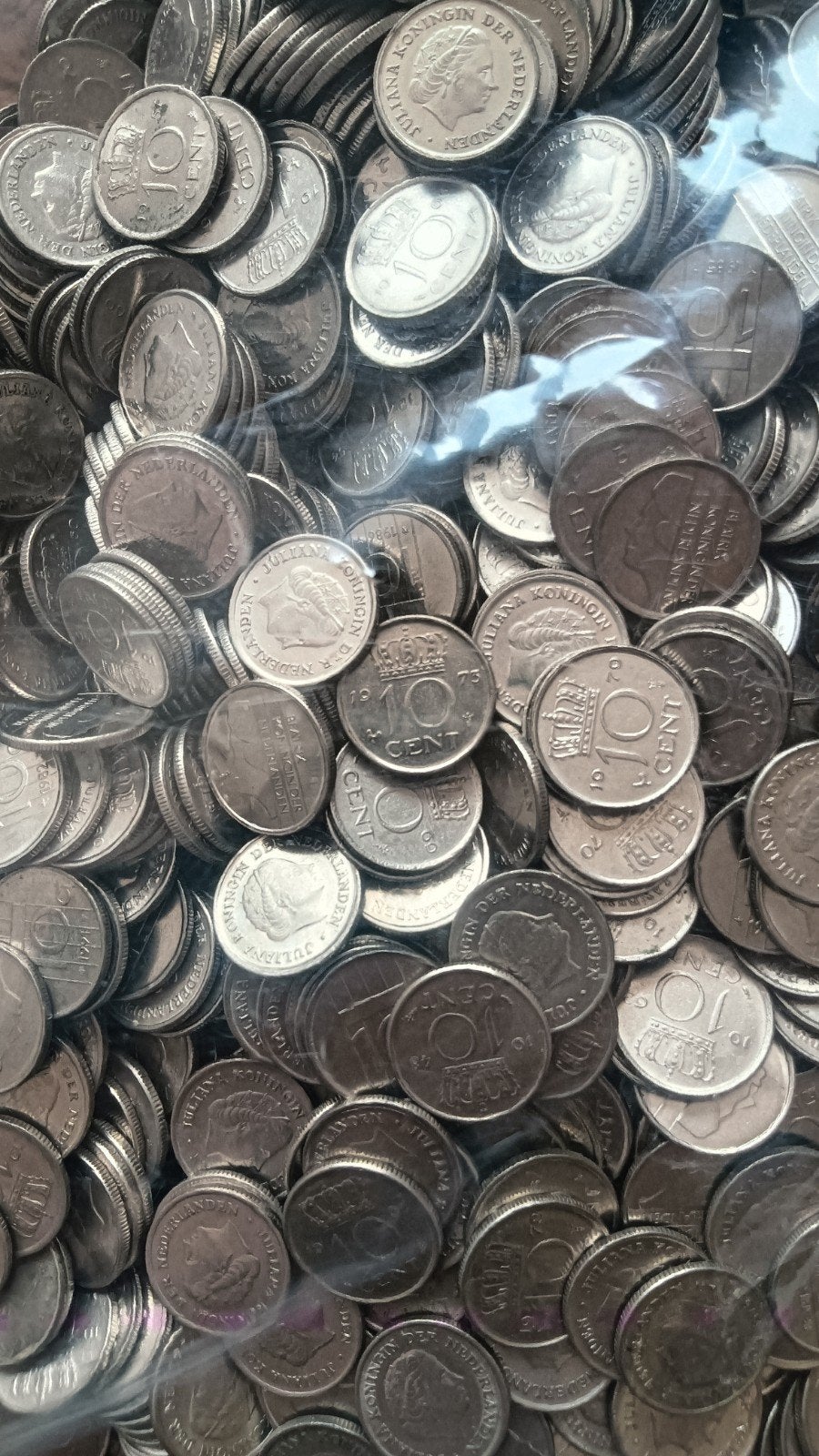 9 kg nikkelen 10 cent nikkel 9 kg dubbeltjes 150 euro, Ophalen of Verzenden, Nederland, Munten