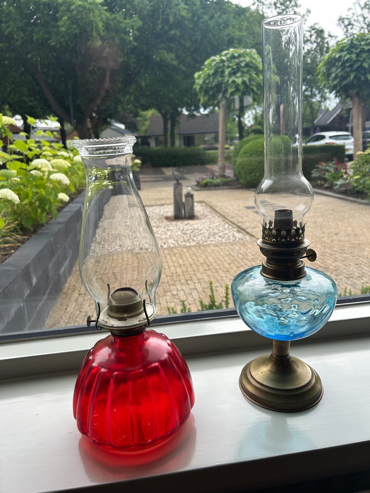 Een typisch Franse olielamp, Antiek en Kunst, Antiek | Lampen, Ophalen