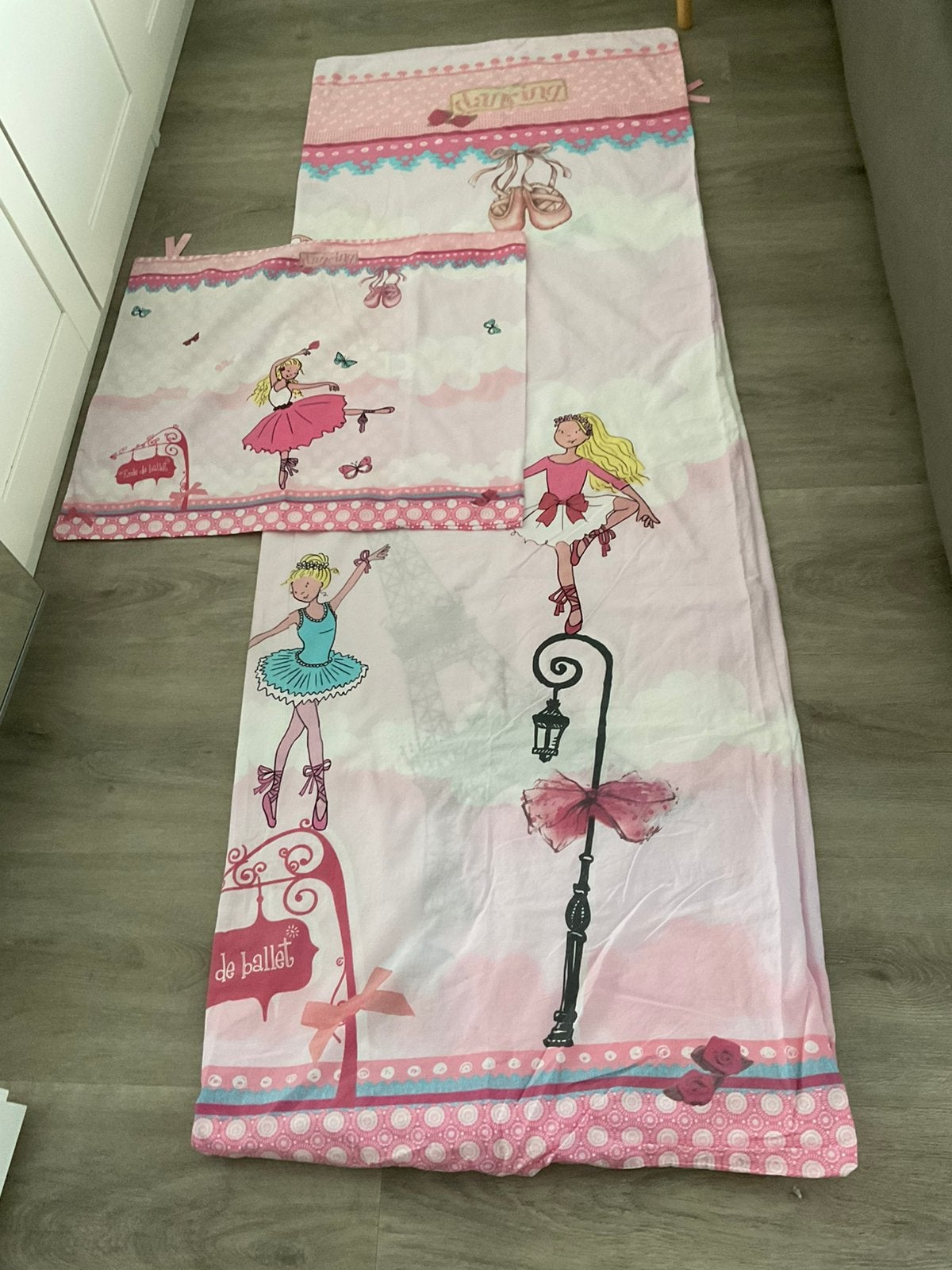 Mooi dekbedovertrek met sloop ballerina, Ophalen, Zo goed als nieuw, Roze