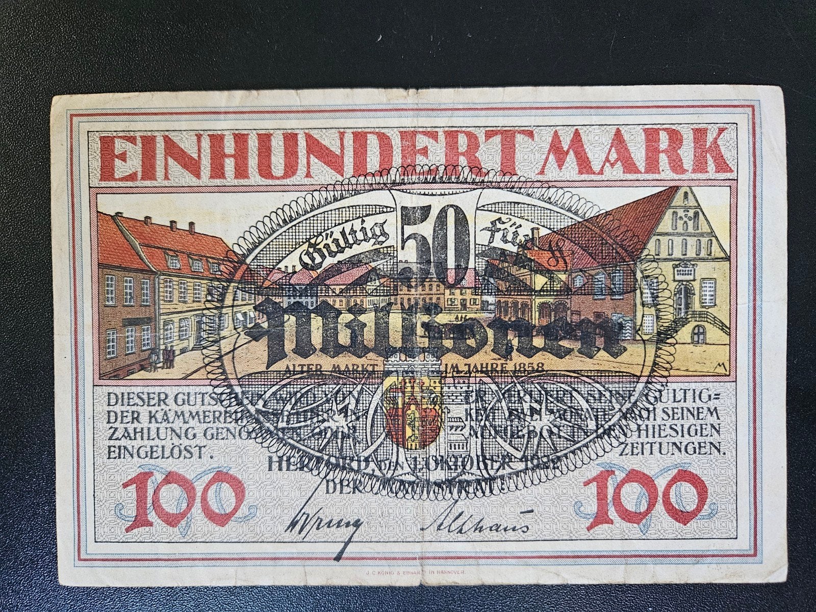 Duitsland Herford Westfalen Stadt 1923 OVERDRUK, Postzegels en Munten, Bankbiljetten | Europa | Niet-Eurobiljetten, Ophalen of Verzenden