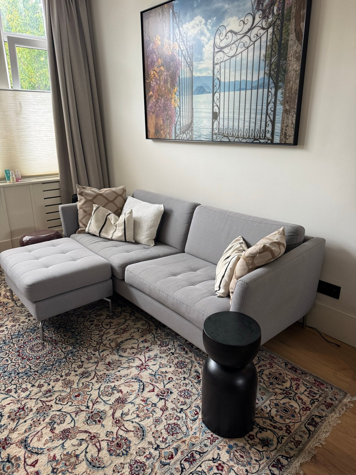 BoConcept Osaka Hoekbank met Poef - Zo goed als nieuw, Ophalen, Hoekbank, Driepersoons, 75 tot 100 cm