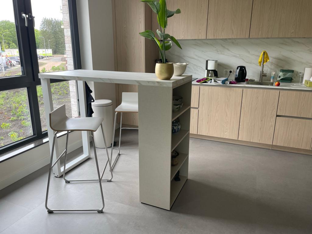 Witte stalen u-poot voor bar, 110 cm hoog, Ophalen, Tafelpoot, 100 tot 150 cm, 50 tot 100 cm
