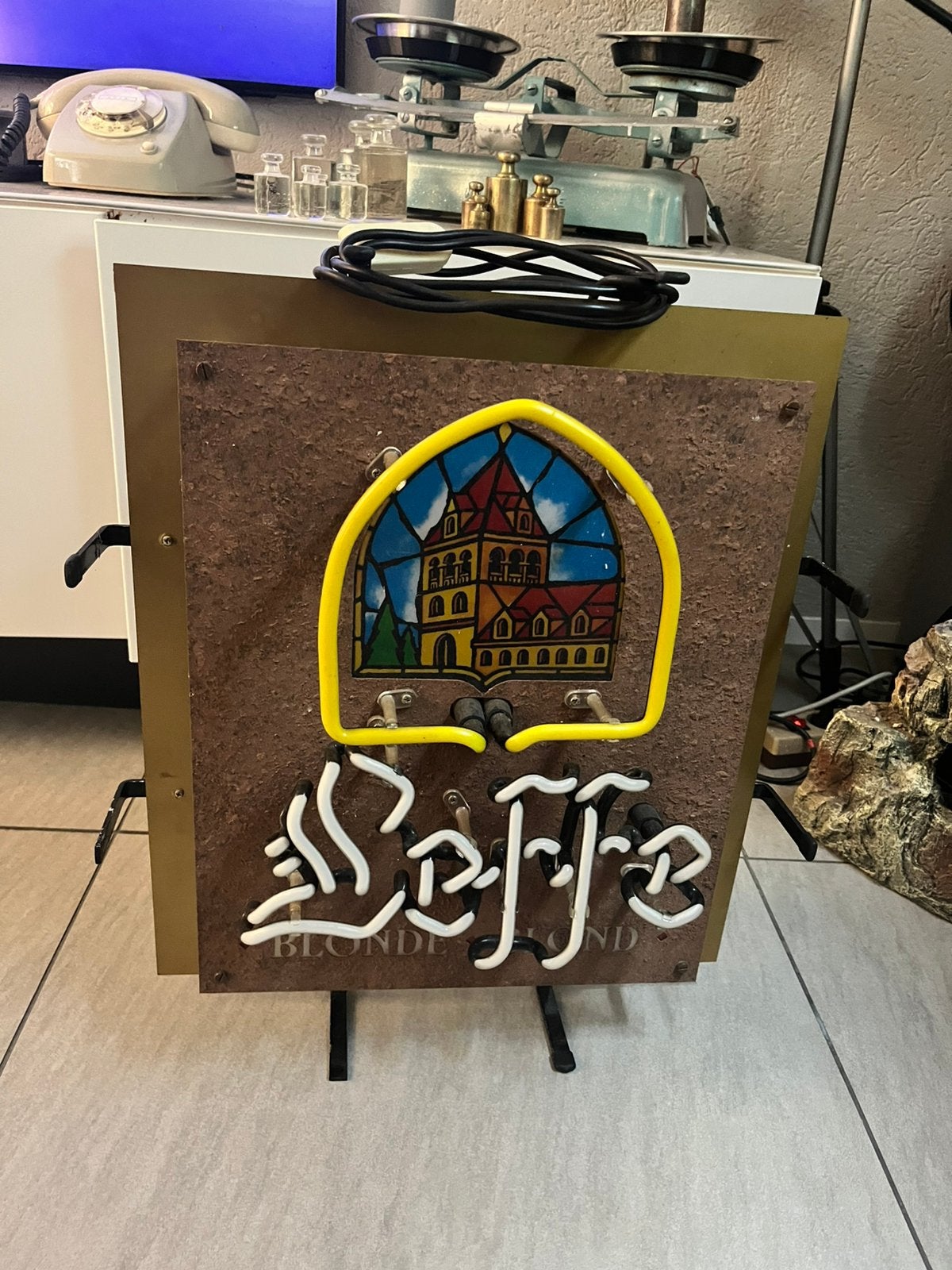 Vintage Leffe Neon Reclamebord - Blond Bier, Ophalen