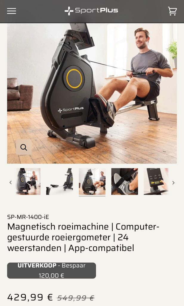 SportPlus Roeitrainer - nieuw, Sport en Fitness, Fitnessapparatuur, Ophalen of Verzenden, Nieuw, Aluminium, Benen