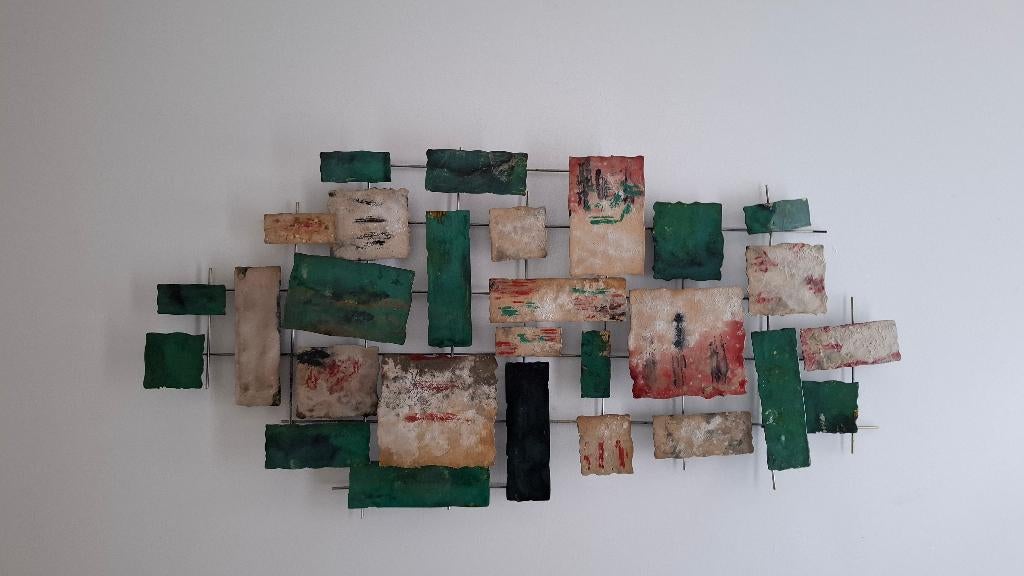Muur/ wanddecoratie, Huis en Inrichting, Woonaccessoires | Wanddecoraties, Metaal, Industrieel, Wandhanger, Meerkleurig