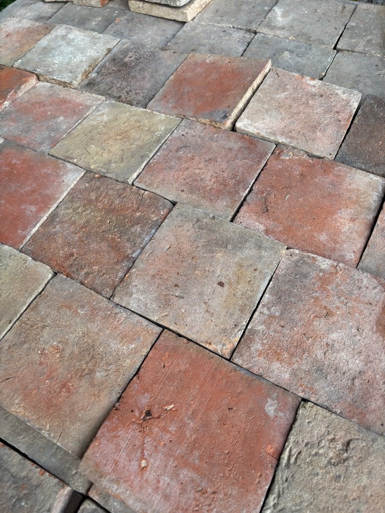 Lot Antieke terracotta tegels. Voor info BELLEN 0474220705, Antiek en Kunst, Antiek | Wandborden en Tegels, Ophalen of Verzenden