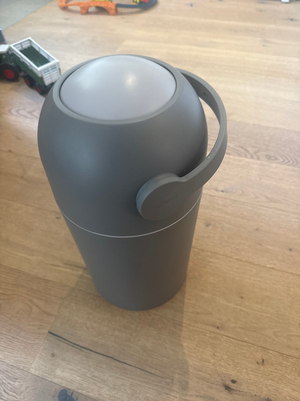 Grijze luieremmer met deksel en handvat, Huis en Inrichting, 10 tot 20 liter, Ophalen, Gebruikt, Kunststof
