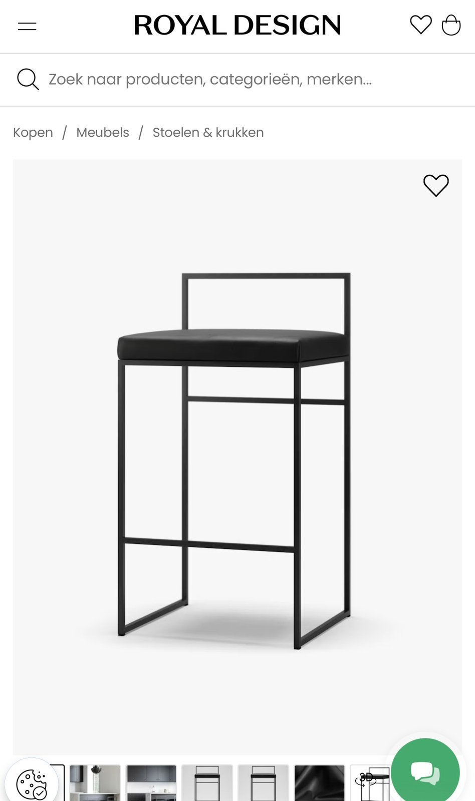 Set van 4 moderne barkrukken met metalen frame en leer, Huis en Inrichting, Ophalen, Met voetsteun, 60 tot 90 cm, Leer