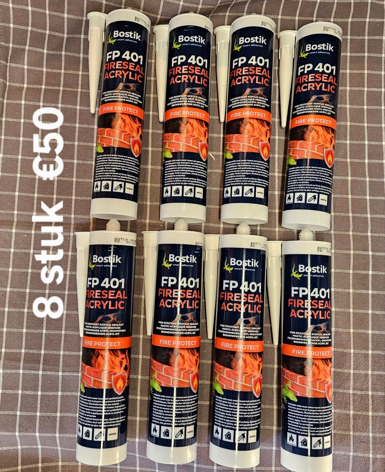 Bostik FP 401 Fireseal Acryl brandwerende kit - 8 stuks, Ophalen of Verzenden, Nieuw