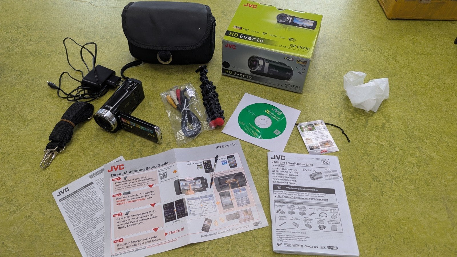 JVC GZ-EX215 HD Camcorder met Wifi + Accessoires, 20x of meer, Ophalen of Verzenden, Zo goed als nieuw, Geheugenkaart