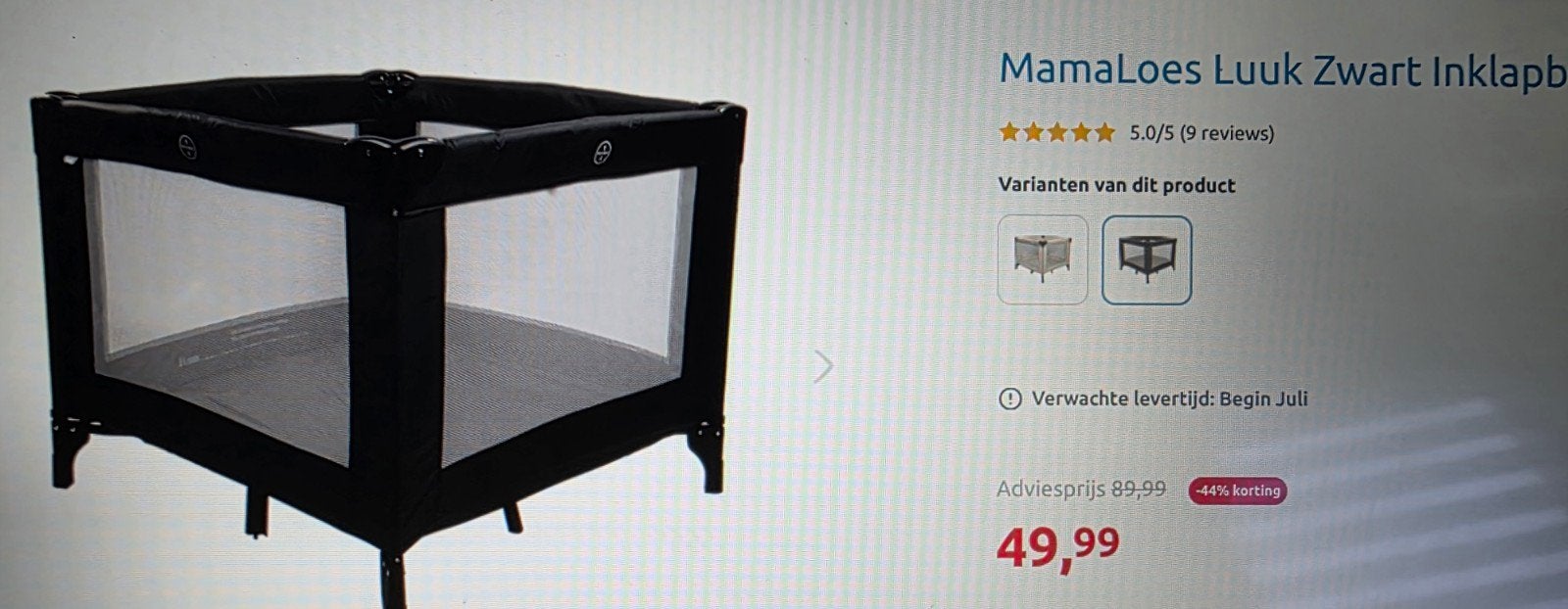 Inklapbare box met matras, Ophalen, Zo goed als nieuw